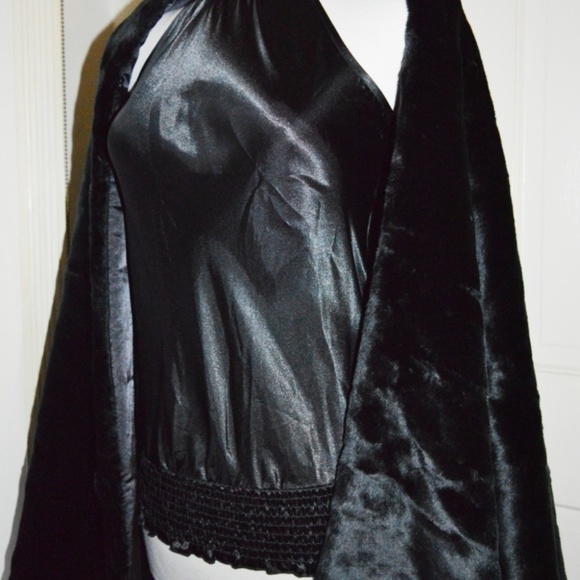 SCARF WRAP ULTRA LONG FAUX FUR VERY SOFT BLACK 8'4'' LONG x 24'' WIDE - Picture 7 of 8